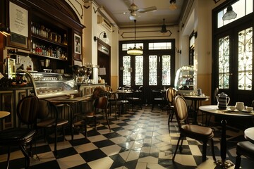 Obraz premium Classical Theme Cafe Interior
