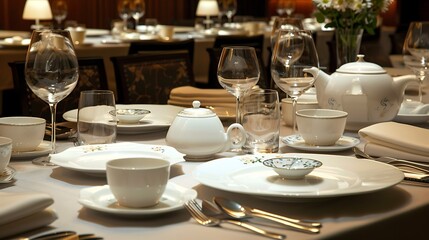 Exquisite tableware exquisite restaurant table arrangement