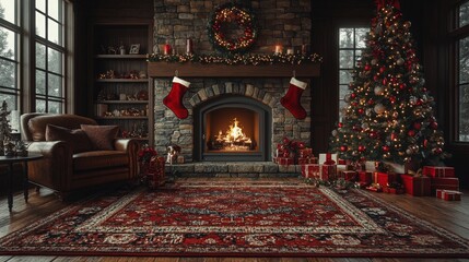 fireplace in living house