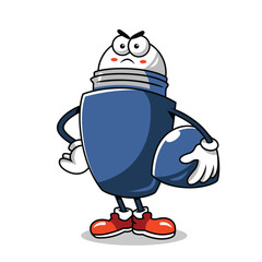 Cute Deodorant Roll On Mascot Vector Illustration