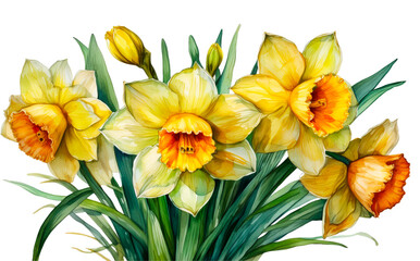 Fototapeta premium Daffodil Flower Watercolor Illustration