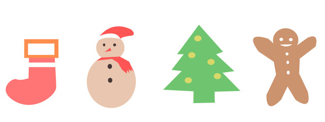 Flat christmas silhouettes collection
