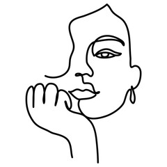 women Face Line Art