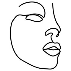 women Face Line Art