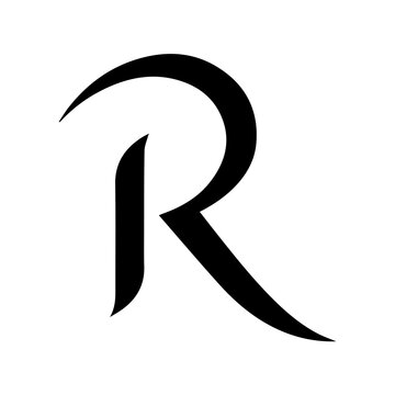 recommend clip art: Black silhouette logo design of the letter R with a white background, logotype vector illustration
                    and Gradient latter r logo design 