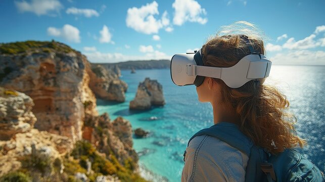 E-commerce site offering virtual tours of global destinations, close-up on immersive experiences and travel planning
