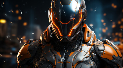 Fototapeta premium Creative futuristic robot desktop wallpaper