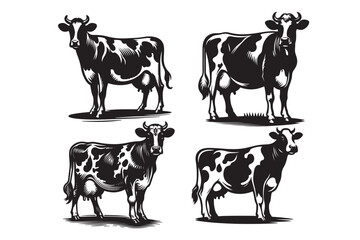 Cow silhouette vector illustration