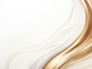 Obraz premium Free plain white background with gold wave