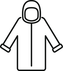 Simple vector illustration of a long warm winter jacket with a hood