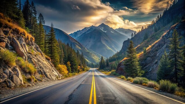 Abandoned and dangerous road in mountainous terrain