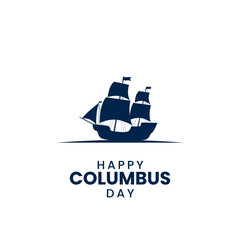 Columbus day greeting card design. Vector illustration