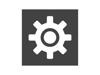 正方形シンプル歯車設定アイコンB：角丸8歯灰色