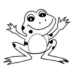 little frog outline vector illustration
