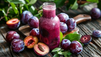 Fresh plums are used to make this fruit shake which comes in a bottle