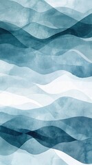 Obraz premium Abstract watercolor waves in shades of blue create a serene and tranquil background perfect for relaxation and inspiration.