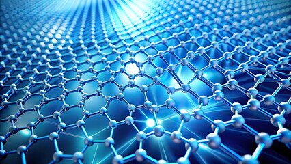 Naklejka premium Abstract blue and white graphene mesh