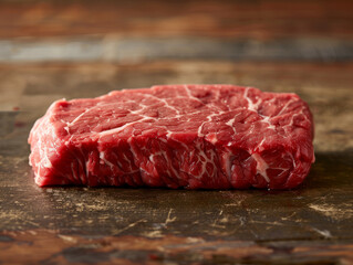 Raw beef steak with marbled texture