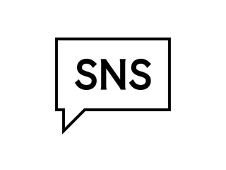 ミニマルなSNS吹き出しロゴC：黒線
