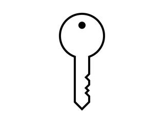 シンプルな鍵アイコンA：黒線