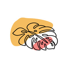 Monstera Leaves Hand Drawn