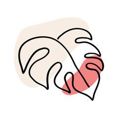 Monstera Leaves Hand Drawn