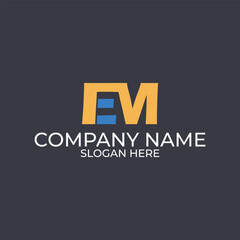 vector design elements for your company logo, em monogram logo. modern logo design, business corporate template. em icon.