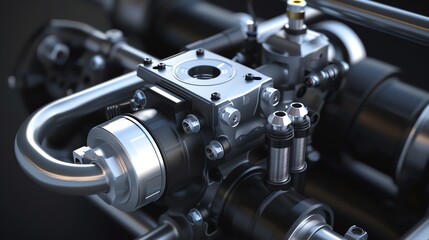 Obraz premium A realistic 3D render of a UTV fuel flow sensor
