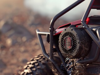 A realistic 3D render of a UTV intake air rate sensor