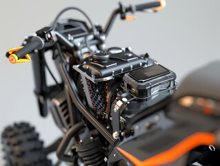 Obraz premium A realistic 3D render of an ATV intake air volume sensor