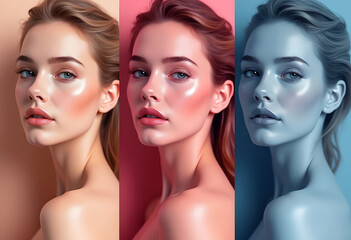 Fototapeta premium A woman with different shades