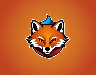 Obraz premium Fox Logo design, Fox sport logo , Fox head illustration, Mascot Brave Fox Logo design any kind of graphic work, E-sport game logo icon. Ai generated image.