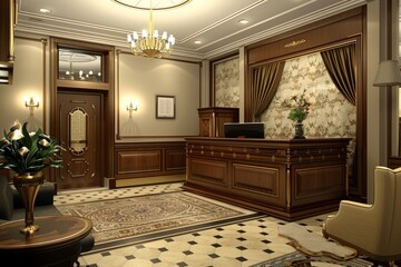 Fototapeta premium Classical Receptionist Interior