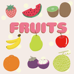 collection of hand drawn fruits