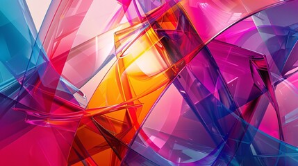 Obraz premium Abstract Geometric Shapes in Vibrant Colors