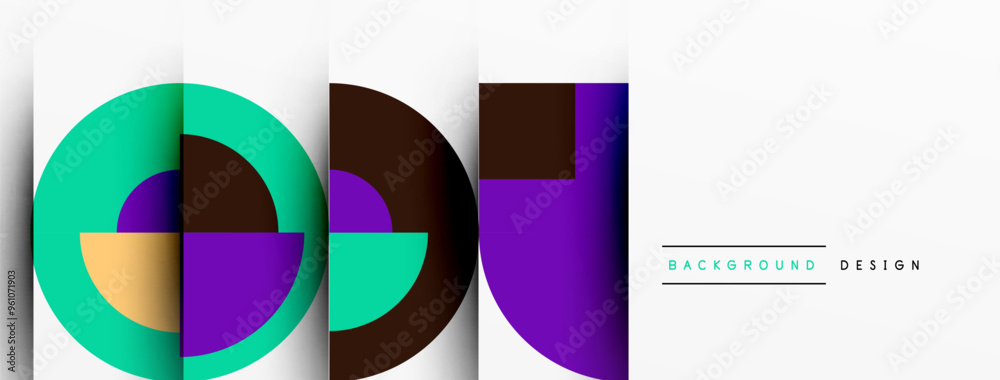 Poster geometric design abstract background - circles squares