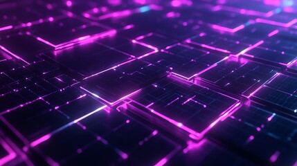 Obraz premium Abstract geometric background with glowing pink lines.