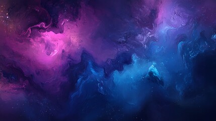 Abstract swirling galaxy background with purple and blue.