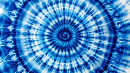 Abstract tie-dye design featuring indigo swirls in a blue circle