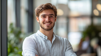Obraz premium young man with a bright smile,