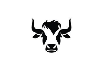 cow cattle Head logo icon, Vector design Concept