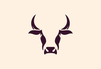 cow cattle Head logo icon, Vector design Concept