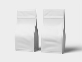 White Blank Paper Pouch Bag Mockup 3D