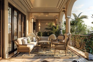 Fototapeta premium Classical Building Terrace