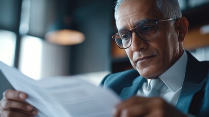 Businessman Reading Paperwork