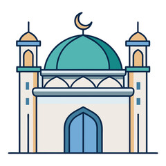 A minimalist vector illustration of a masjid