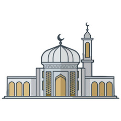 A minimalist vector illustration of a masjid