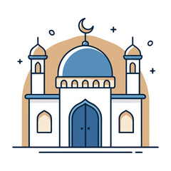 A minimalist vector illustration of a masjid