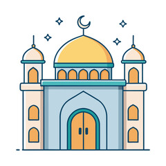 A minimalist vector illustration of a masjid