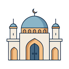 A minimalist vector illustration of a masjid